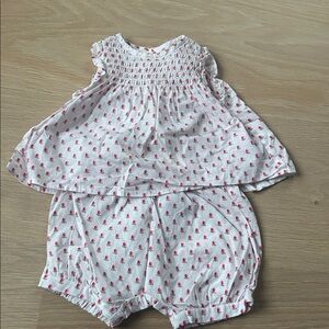 Jacadi White and Pink Baby Set